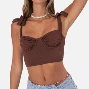 Adika Brown Cropped Tank Top